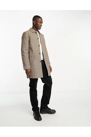 New Look Men Parkas - Shower resistant check mac coat in brown