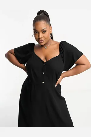 VERO MODA Linen touch flutter sleeve midi dress in