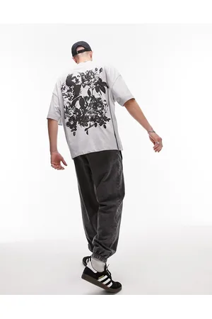 Topman Men T-shirts - Extreme oversized t-shirt with front and back statue floral print in