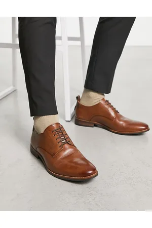 Dune Men Sneakers - London Striver lace up derby shoes in tan leather