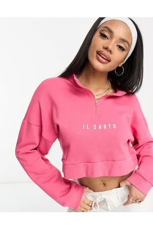 Il Sarto Cropped half zip sweatshirt in