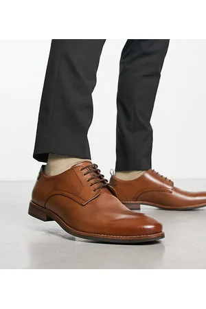 Dune Men Sneakers - London Wide Fit Striver lace up derby shoes in tan leather