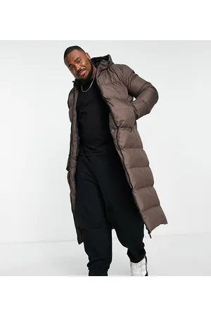 Soul Star Men Jackets - Soulstar Plus longline puffer jacket with hood in