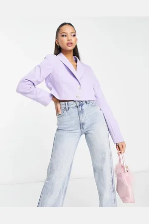 Miss Selfridge Cropped blazer in lilac