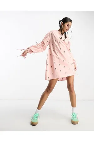 Native Youth Embroidered cotton poplin mini dress in