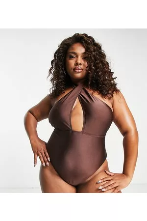South Beach Exclusive cut out halter swimsuit in