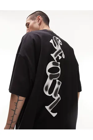 Topman Men Short Sleeve - Extreme oversized t-shirt with front and back Seoul shadow print in