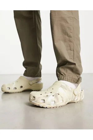 Crocs Men Casual Shoes - Classic clogs in bone marbled print