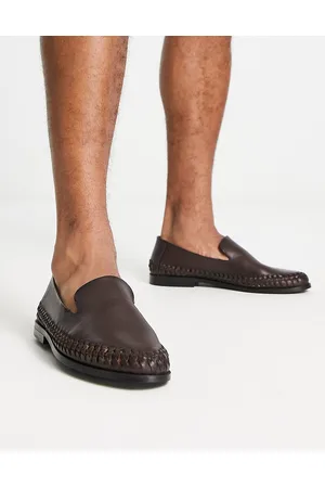 WALK LONDON Men Loafers - Arrow woven loafers in leather