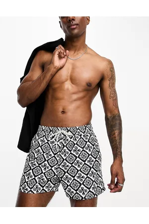 New Look Men Swim Shorts - Tile print swim shorts in