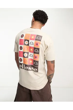 Ellesse Men Short Sleeve - Mestiere t-shirt with hippy back print in beige