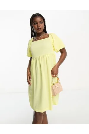 Monki Crepe puff sleeve open back mini dress in