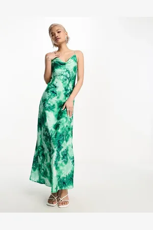 Object Strappy midi dress in abstract print