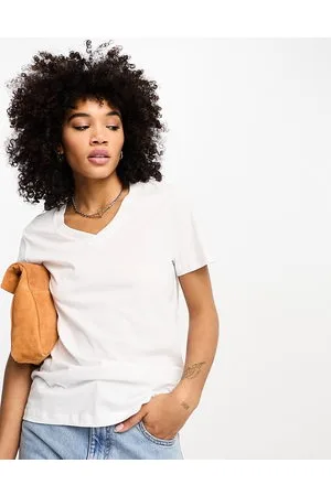 SELECTED Femme v neck t-shirt with short sleeves in