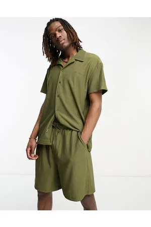 Sixth June Plisse shirt in khaki