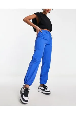 Heartbreak Parachute wide leg trousers in cobalt