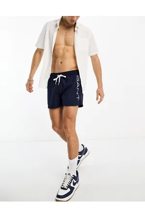 GANT Men Swim Shorts - Swimshorts in navy with side text logo