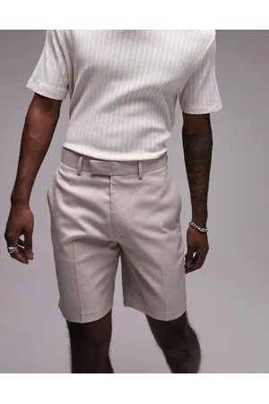 Topman Men Shorts - Slim smart short in stone