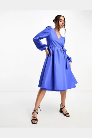 Monki Midi wrap dress in