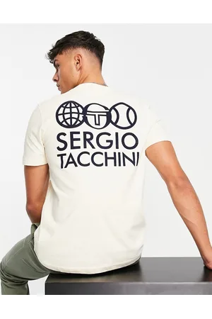 Sergio Tacchini Men Short Sleeve - T-shirt with back print in ecru