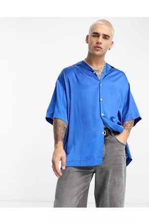 Longline Shirts for Men in blue color