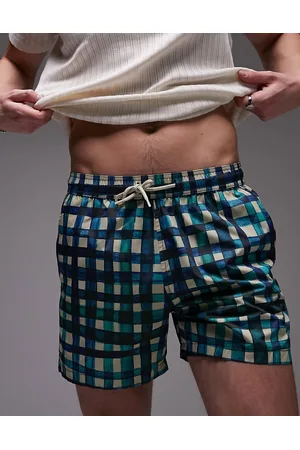Topman Men Swim Shorts - Abstract check swim short