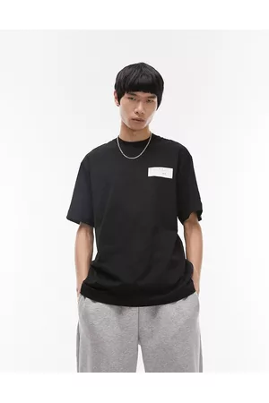 Topman Men Short Sleeve - Oversized t-shirt with front and back Paris print in