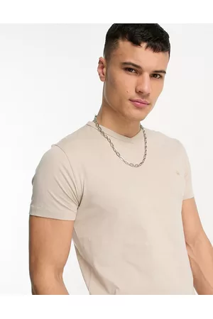 French Connection Men Short Sleeve - V-neck t-shirt in stone