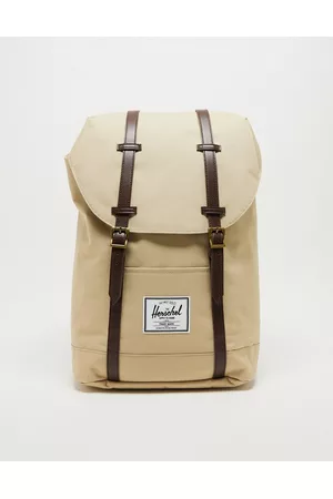 Herschel Rucksacks - Retreat backpack in off white with tan straps
