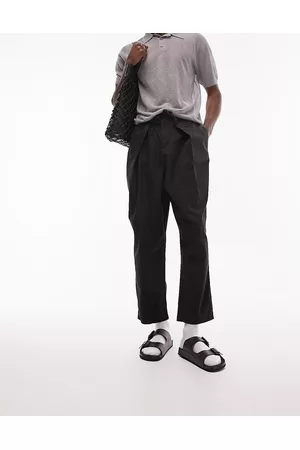 Topman Men Chinos - Relaxed cropped extreme pleated paper touch trousers in