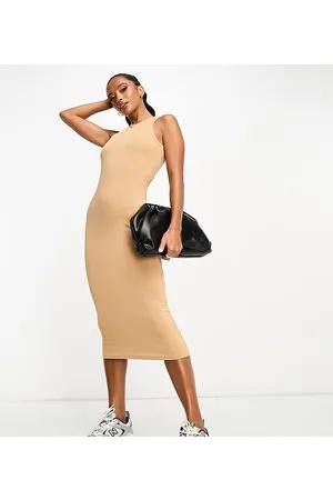 VERO MODA Jersey midi dress in stone