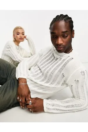 Reclaimed Inspired unisex shrunken laddered jumper in
