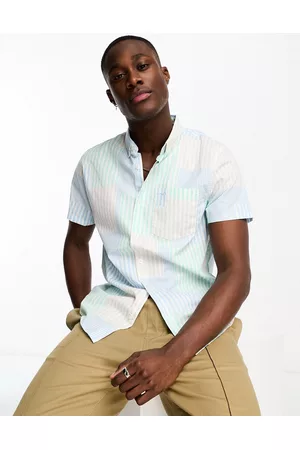 Hollister Men Short sleeves - Icon logo pocket patchwork stripes short sleeve shirt in