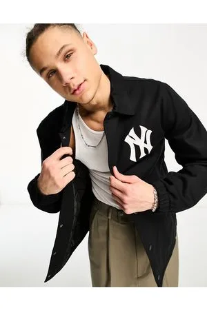 47 Brand MLB LA Dodgers Varsity Jacket In Black With Tonal Sleeves