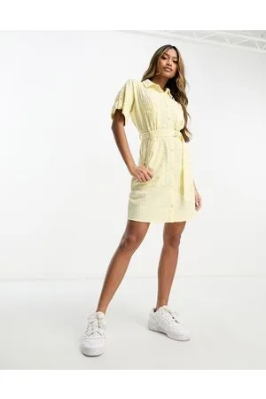 ASOS Seersucker d ring belted shirt mini dress in