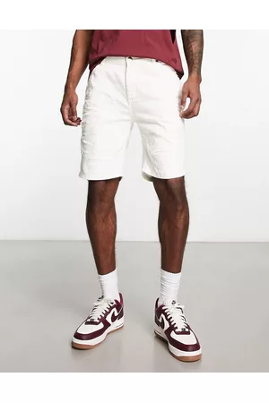 Bolongaro Men Shorts - Distressed denim shorts in white