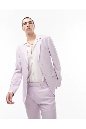 Topman Men Blazers - Super skinny suit jacket in lilac