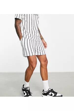 Native Youth Men Sets - Striped shorts co ord in and white