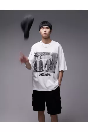 Topman Men T-shirts - Oversized t-shirt with Goodfellas box print and embroidery in