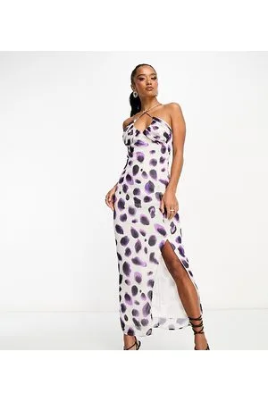 VILA Cami maxi dress in blurred purple spot print