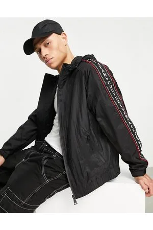 VERSACE Taping nylon jacket in