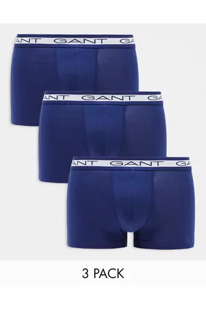 GANT Men Briefs - 3 pack trunks in navy with logo waistband