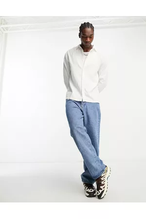 Weekday Men Shirts - Relaxed linen mix shirt in off