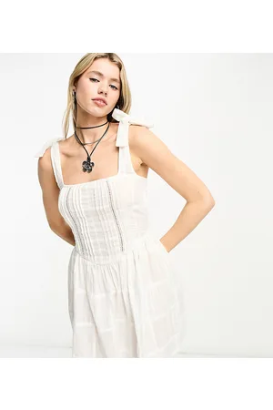 Reclaimed Prairie mini dress with tie straps in