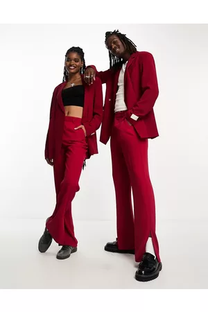 IIQUAL Unisex tailored trousers co-ord in wine