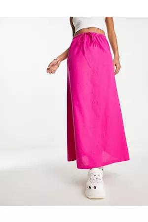 COLLUSION Low rise linen beach skirt in