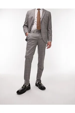 Topman Slim check suit trousers in
