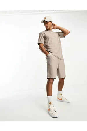SELECTED Co-ord plisse shorts in beige