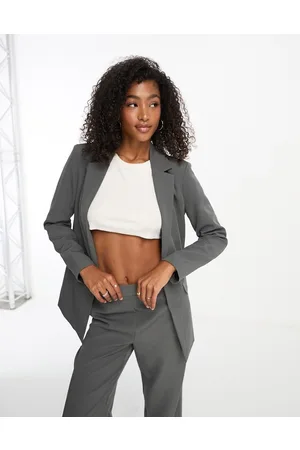 Pieces® Tailored blazer co-ord in charcoal