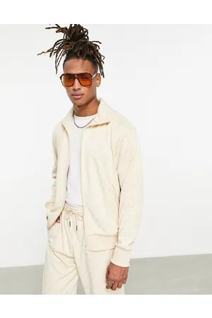 adidas Adidas Originas Trefoil monogram tracktop in neutral